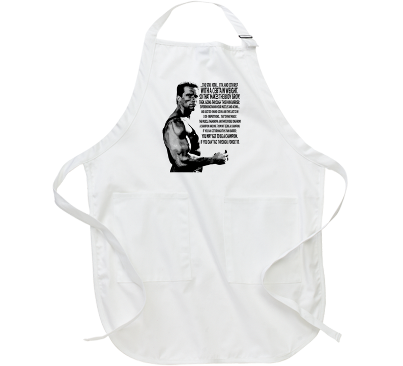 Arnold Schwarzenegger Muscle Grow Quote Bodybuilding Legend Apron