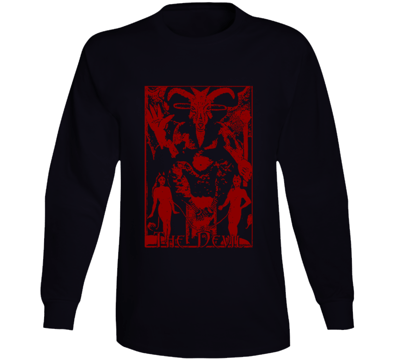 Devil Tarot Card 666 Satan Lucifer Cult Long Sleeve