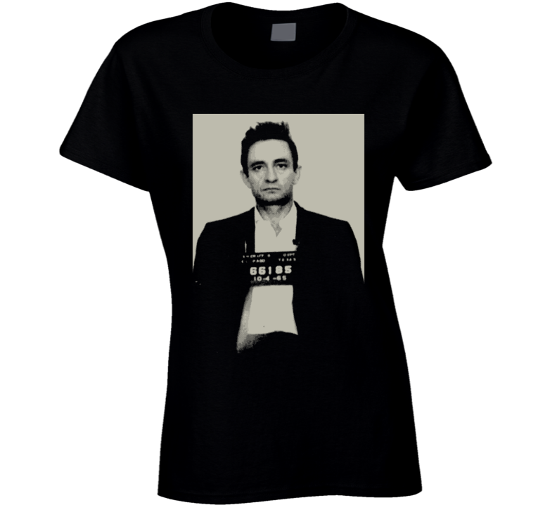 Johnny Cash Mugshot Country Music Legend Ladies T Shirt