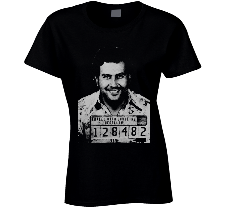 Pablo Escobar Columbian Legend Mugshot Ladies T Shirt