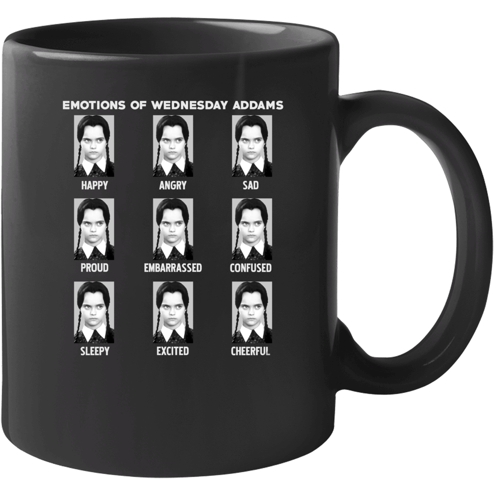 Emotions Of Wednesday Addams Funny Family Movie Mug