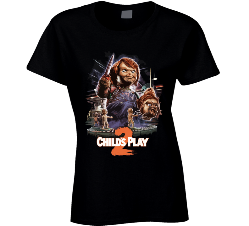 Child's Play 2 Chucky Horror Movie Ladies T Shirt