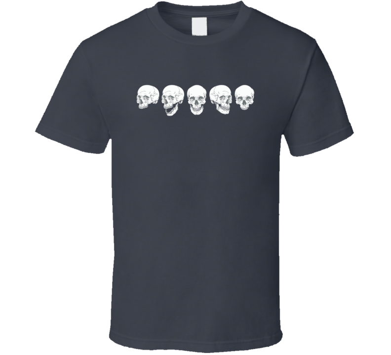 Anatomically Correct Human Skulls Set Isolated Hand Drawn Line Art Vector T Shirt