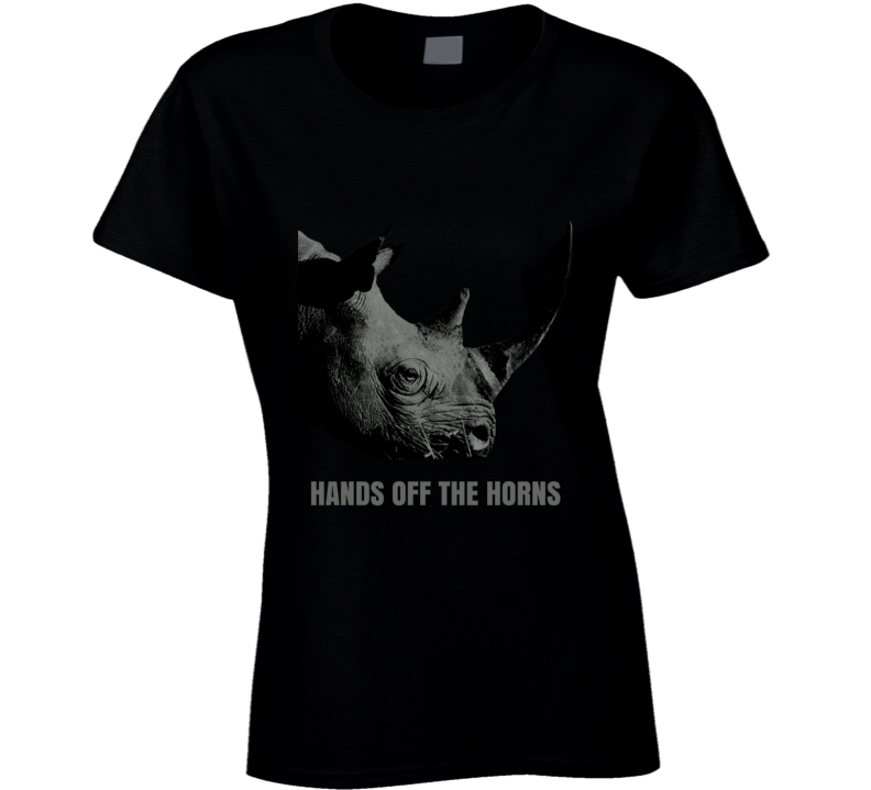 Rhino Endangered Animal Awareness Advocate Ladies T Shirt