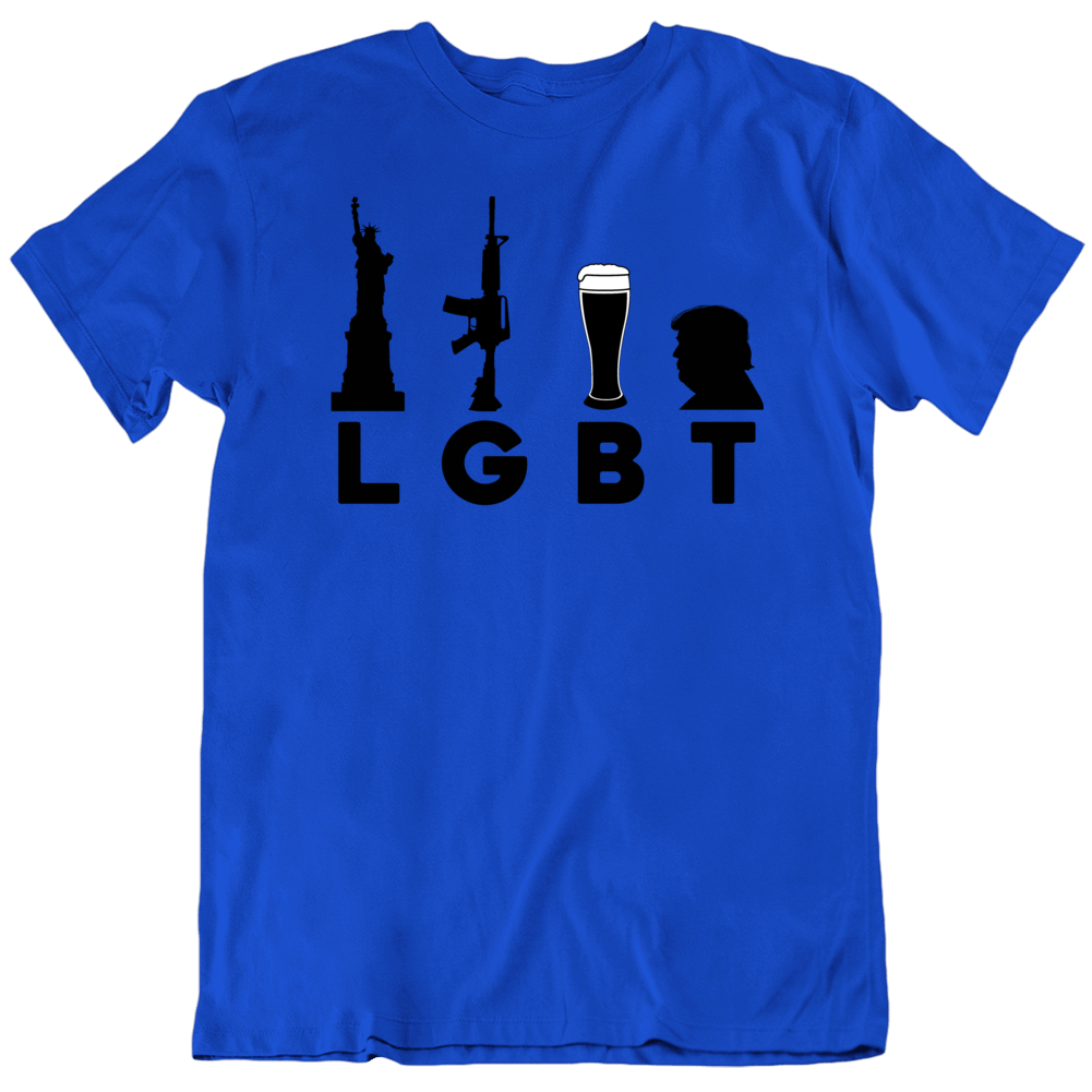 Lgbt Liberty Guns Beer Trump Funny Usa Parody T Shirt