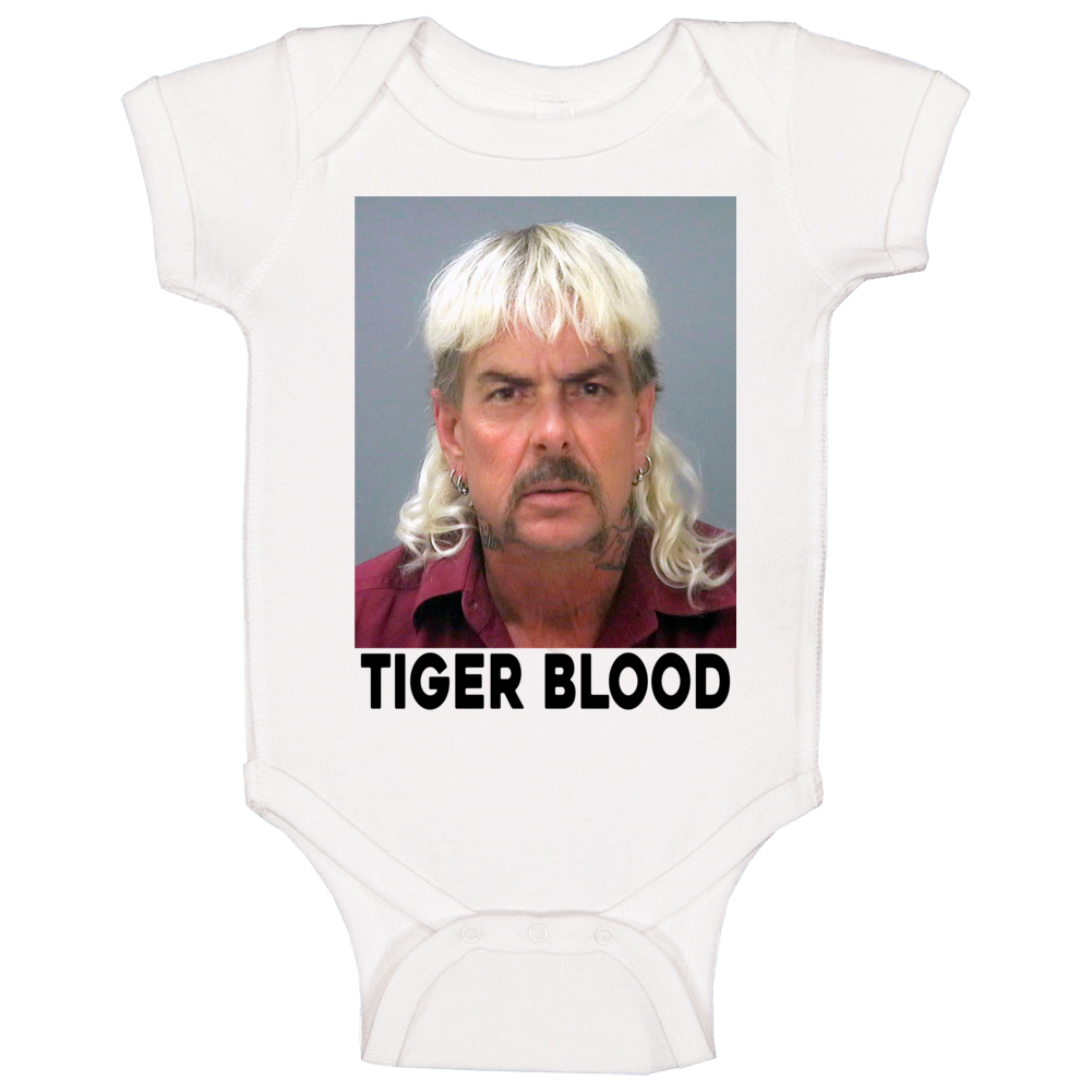 Tiger Blood Joe Exotic Charlie Sheen King Funny Parody Deepfake Baby One Piece