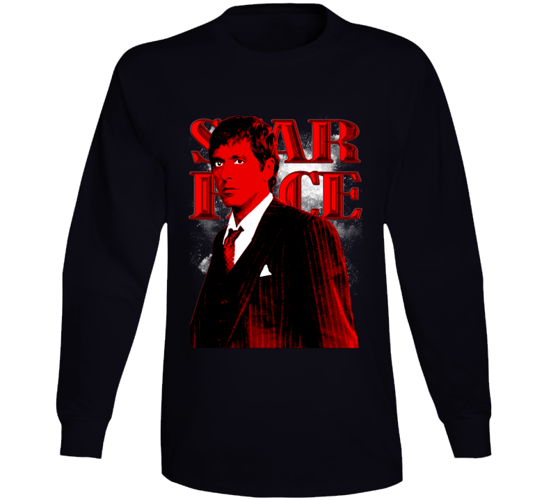 Scarface Tony Montana Al Pacino Gangster Movie 80s Classic Fan Long Sleeve