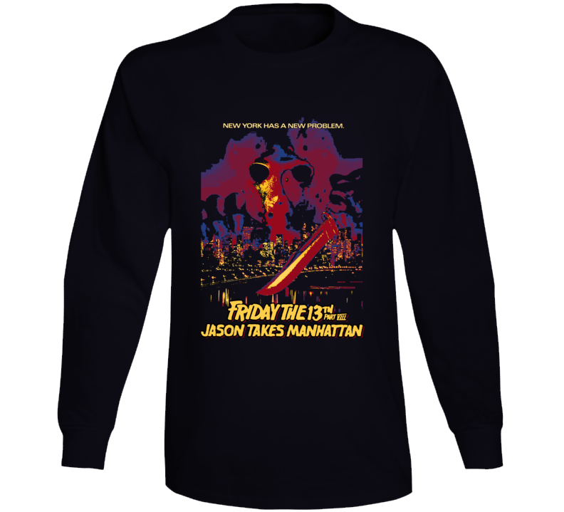 Friday The 13th Part Vii Jason Takes Manhattan Horror Movie 80s Fan Long Sleeve