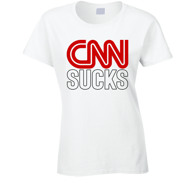 Cnn Sucks Parody Funny Trump Fan Ladies T Shirt