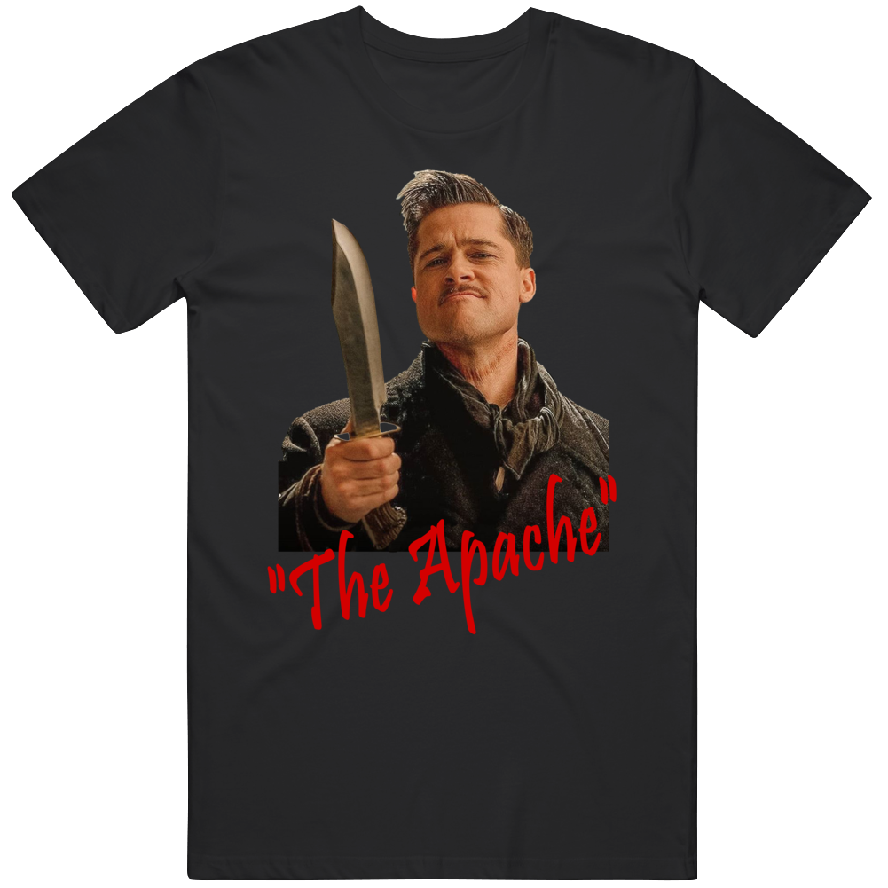 Brad Pitt The Apache Inglourious Basterds Classic Tarantino Movie Fan T Shirt