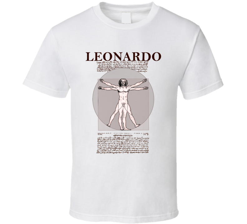 Leonardo Da Vinci The Virtruvian Man Study Of The Human Form T Shirt