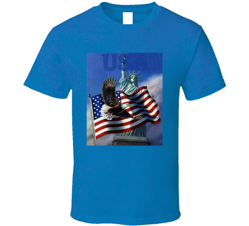 Statue Of Liberty American Eagle Usa Flag Freedom Symbols T Shirt