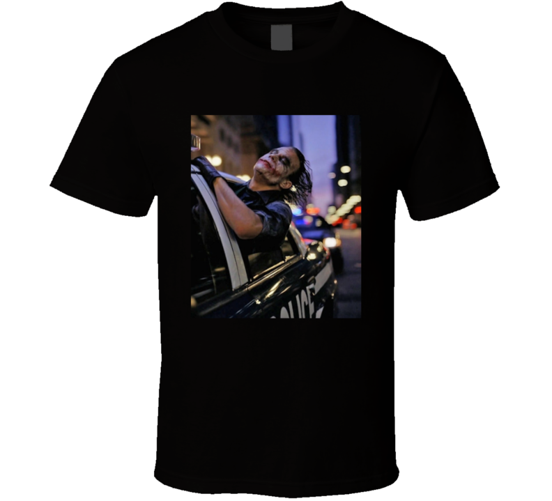 Joker Joaquin Phoenix Riding In Cop Car Movie Fan T Shirt