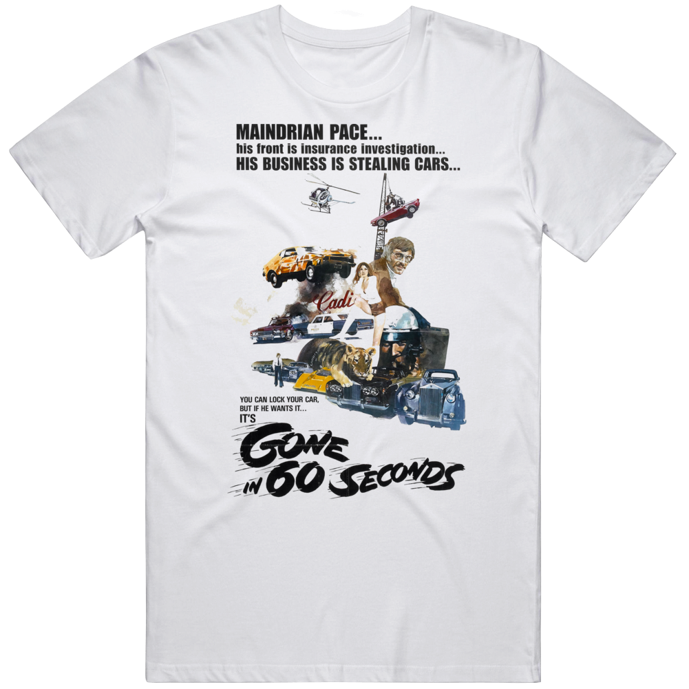 Gone In 60 Seconds Retro Movie 70s Car Fan T Shirt