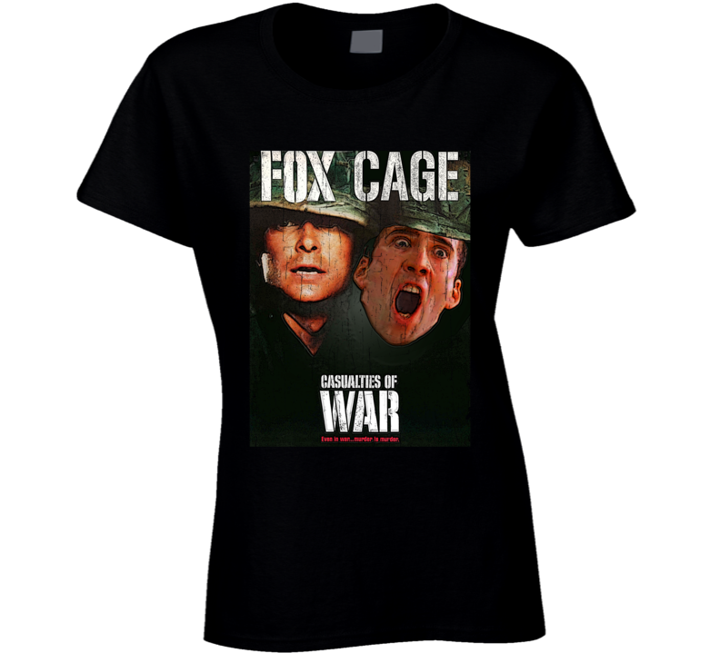 Casualties Of War Nicolas Cage Parody Funny Fake Movie Role Fan Ladies T Shirt