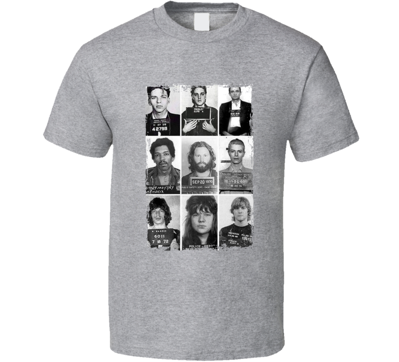 Rebel Rousers Mugshot Collage Music Fan T Shirt