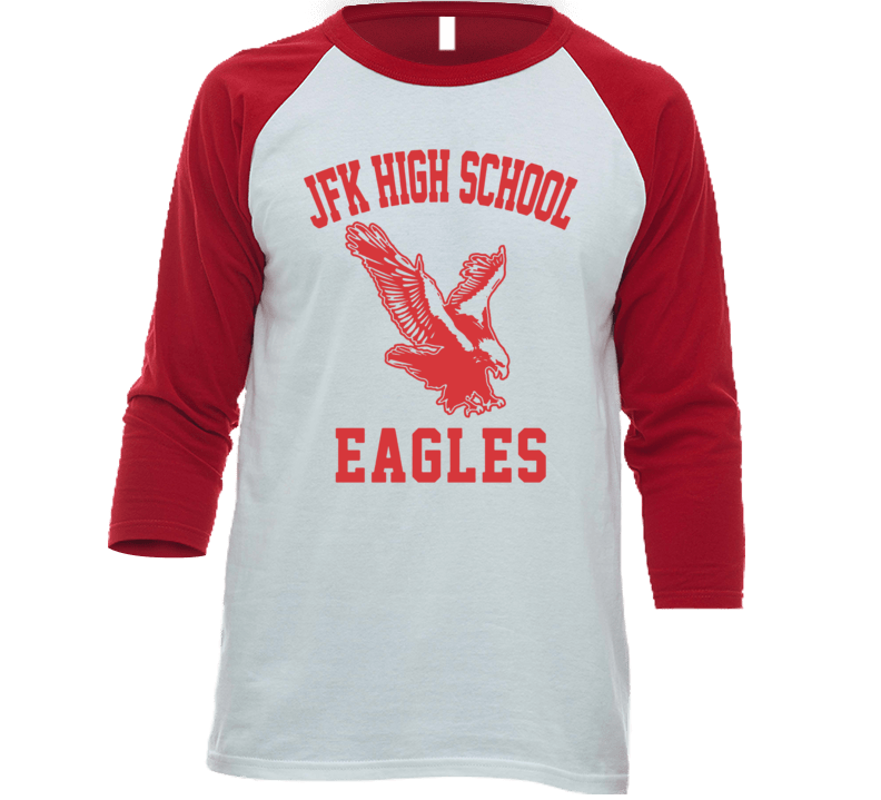 Jfk High School Eagles George Jerry Sitcom Funny Classic Fan Raglan T Shirt