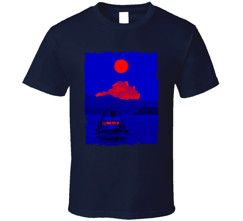 Red Sun And Cloud Boating T Shirt