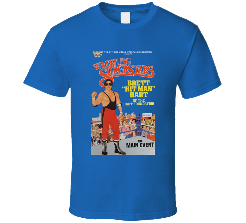 Wrestling Superstars Brett Hitman Hart Figurine T Shirt