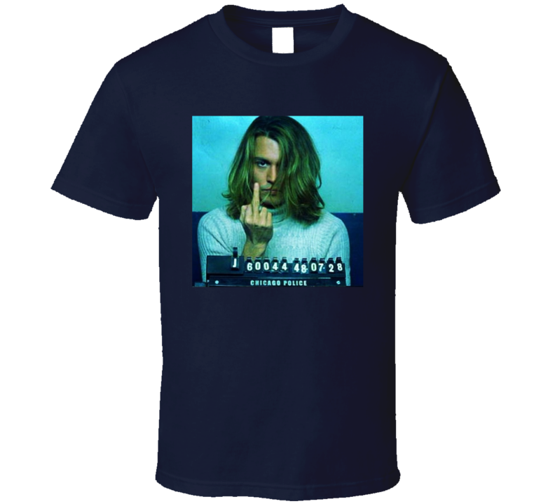 Johnny Depp Mugshot Flipping The Bird T Shirt