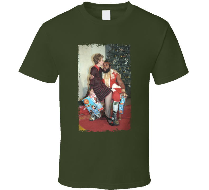 Nancy Reagan On Santa's Lap Mr T T Shirt