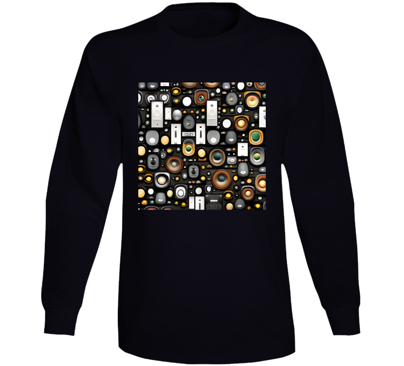 Wall Of Speakers Retro Dj Love Music Long Sleeve T Shirt