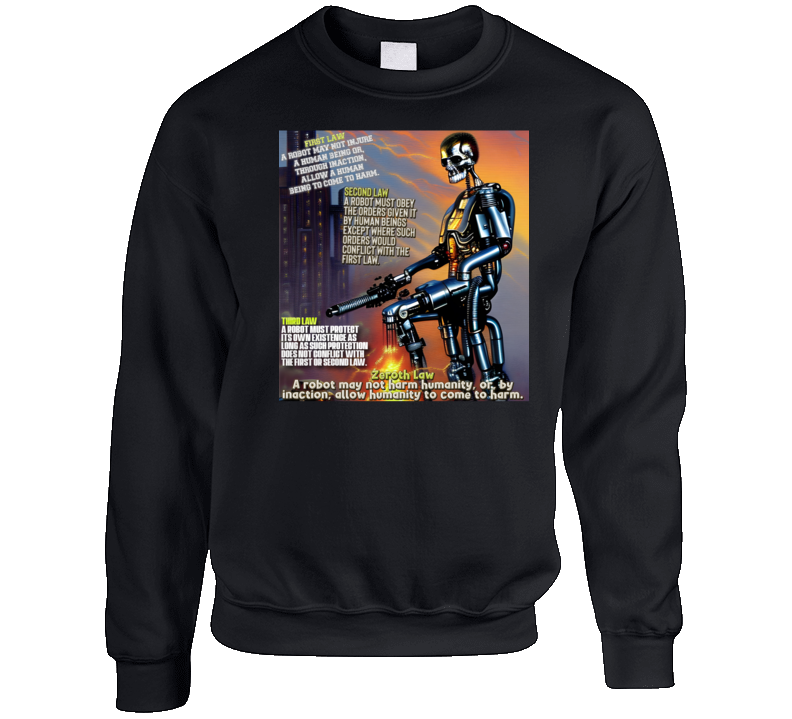 Three Laws Of Robotics Ai Crewneck Sweatshirt