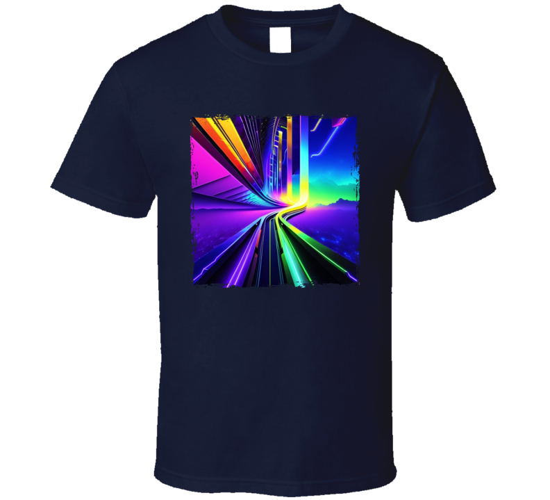 Neon Light Beams T Shirt