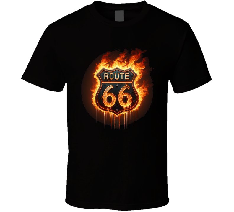 Route 66 On Fire Fantasy Roadtrip T Shirt