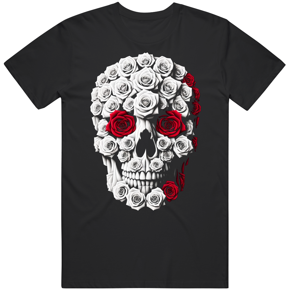 Skull And Roses Horror Fantasy T Shirt