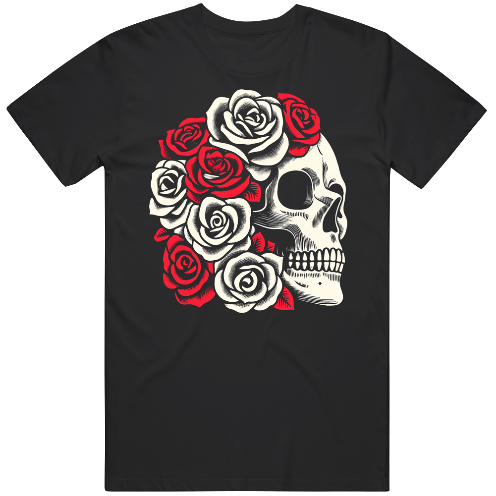 Skull And Roses Gothic Horror T Shirt