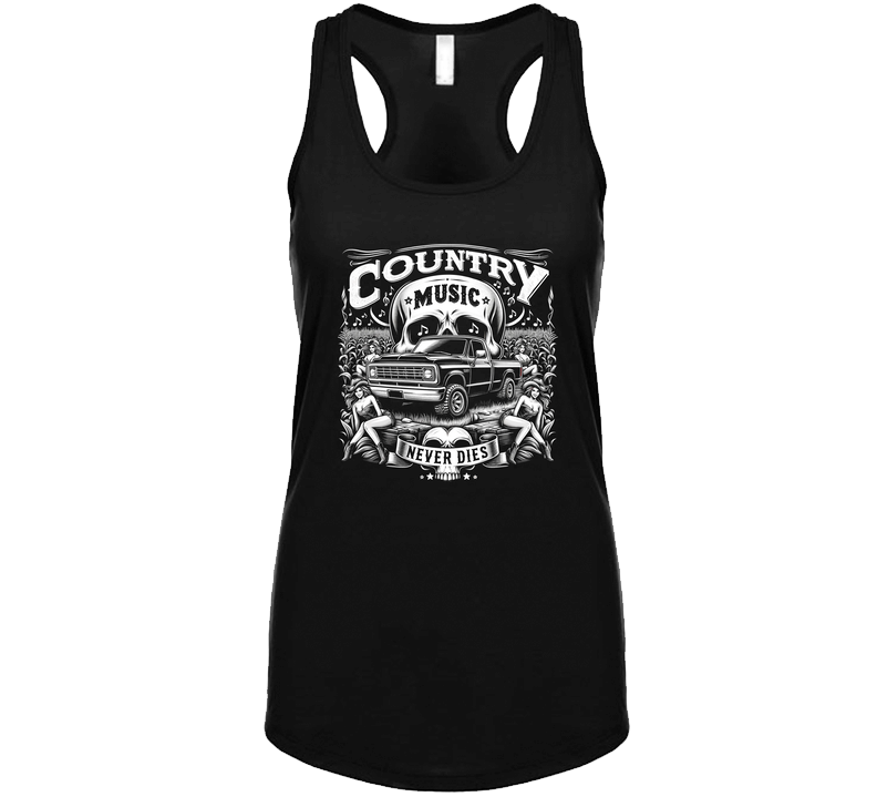 Country Music Never Dies Cornfields Music Pick Up Truck Tanktop