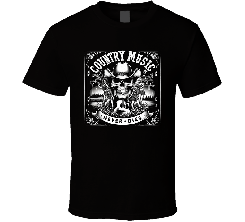 Country Music Never Dies Dirt Roads Cornfields Music Pick Up Truck T Shirt