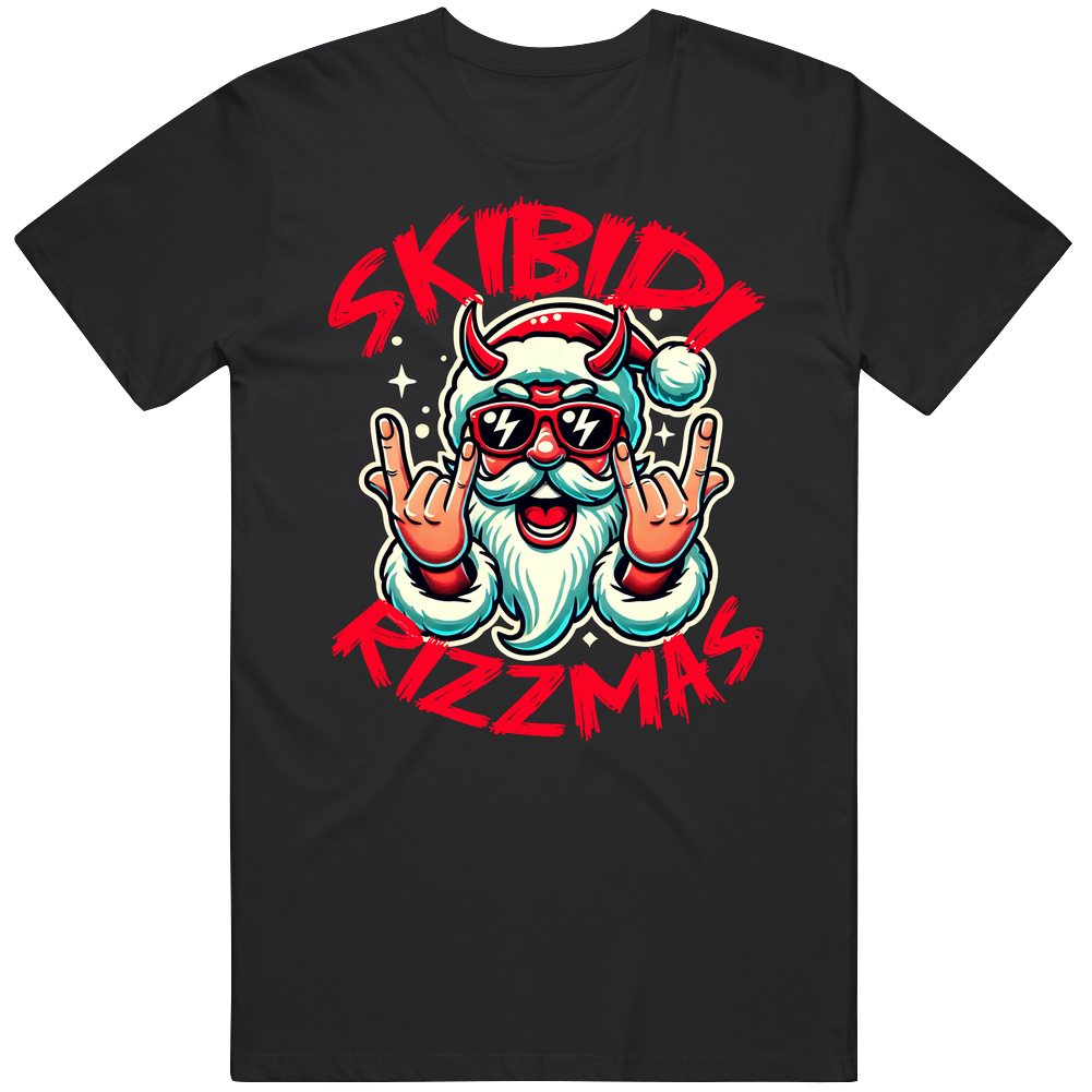 Skibidi Rizzmas Christmas Santa Claus Parody T Shirt