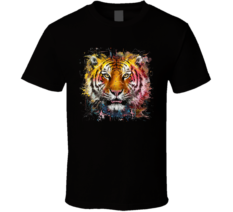 Tiger Splatter Painting Art T Shirt