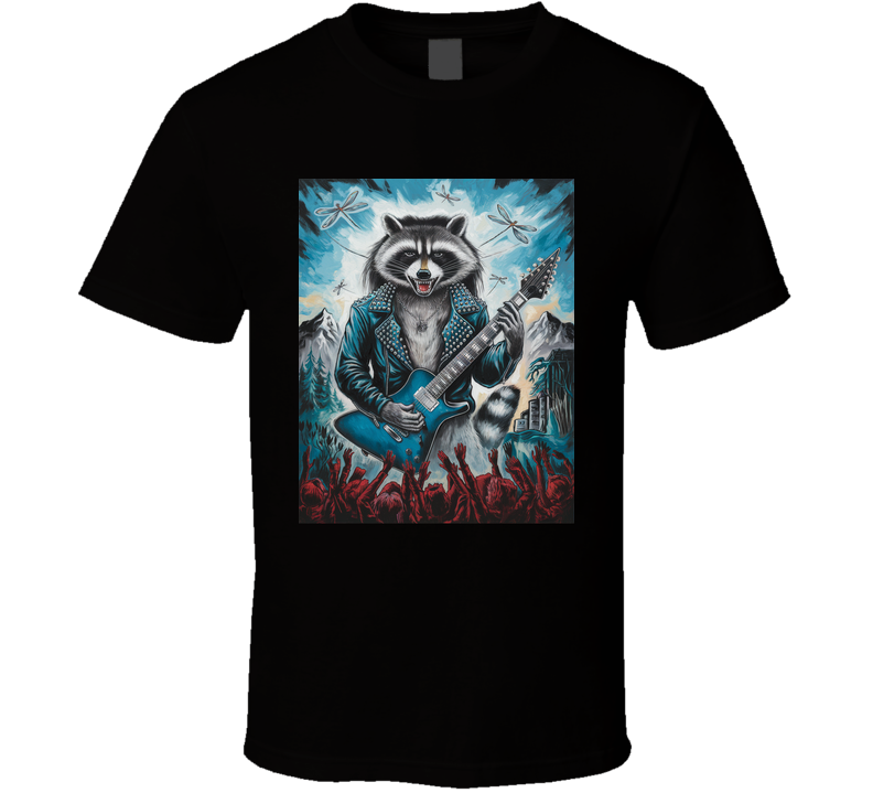 Rockstar Racoon Funny Parody T Shirt