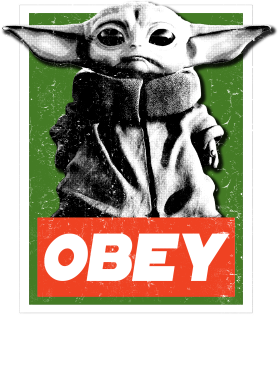 Obey Baby Yoda Funny Star Wars Parody Meme Fan Ladies T Shirt