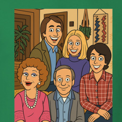 Three's Company Cartoon Parody T Shirt 40259992