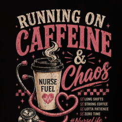 Nurse Caffeine And Chaos Work Occupation Job T Shirt 40370324