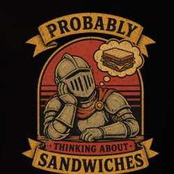 Probably Thinking About Sandwiches Funny Knight T Shirt 40371017