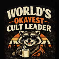 World's Okayest Cult Leader Raccoon Funny T Shirt 40371019