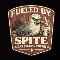 Fueled By Spite And Gas Station Coffee Funny Work T Shirt 40371144