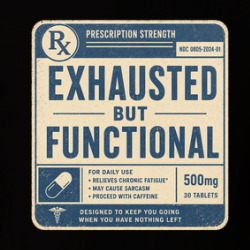 Prescription Exhausted But Functional Funny T Shirt 40371498