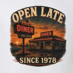 Open Late Since 1978 Funny Diner T Shirt 40371499