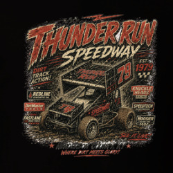 Thunder Run Speedway Parody Racing T Shirt 40372834