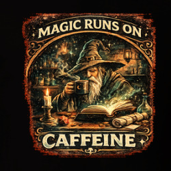 Magic Runs On Caffeine Funny Wizard T Shirt 40372838
