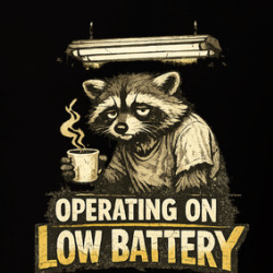Operating On Low Battery Funny Raccoon T Shirt 40374296