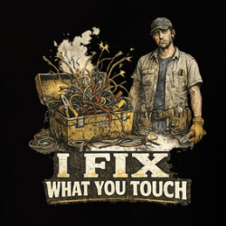 I Fix What You Touch Funny Handtman Electrician T Shirt 40374297