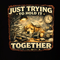 Just Trying To Hold It Together Funny Office Dog T Shirt 40374301