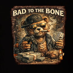 Teddy Bear Bad To The Bone Funny Parody T Shirt 40374307